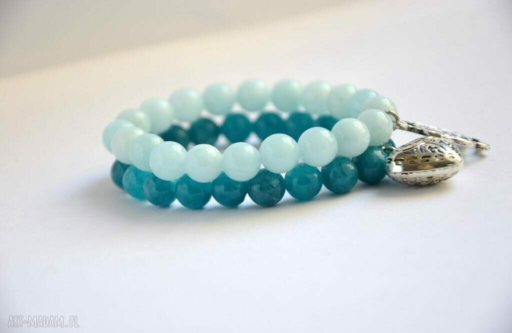Bracelet by SIS: serce w jadeicie morkim