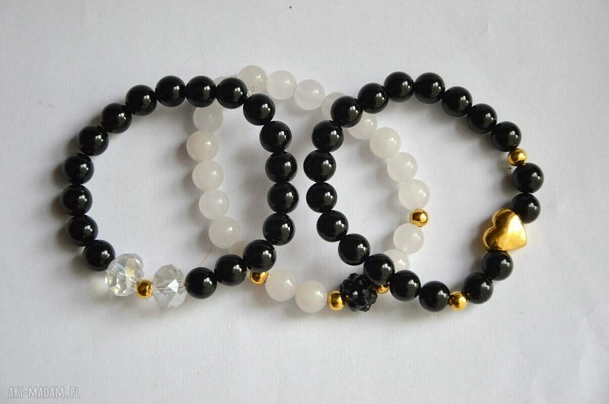 Bracelet by SIS: złote serce w czarnym onyksie