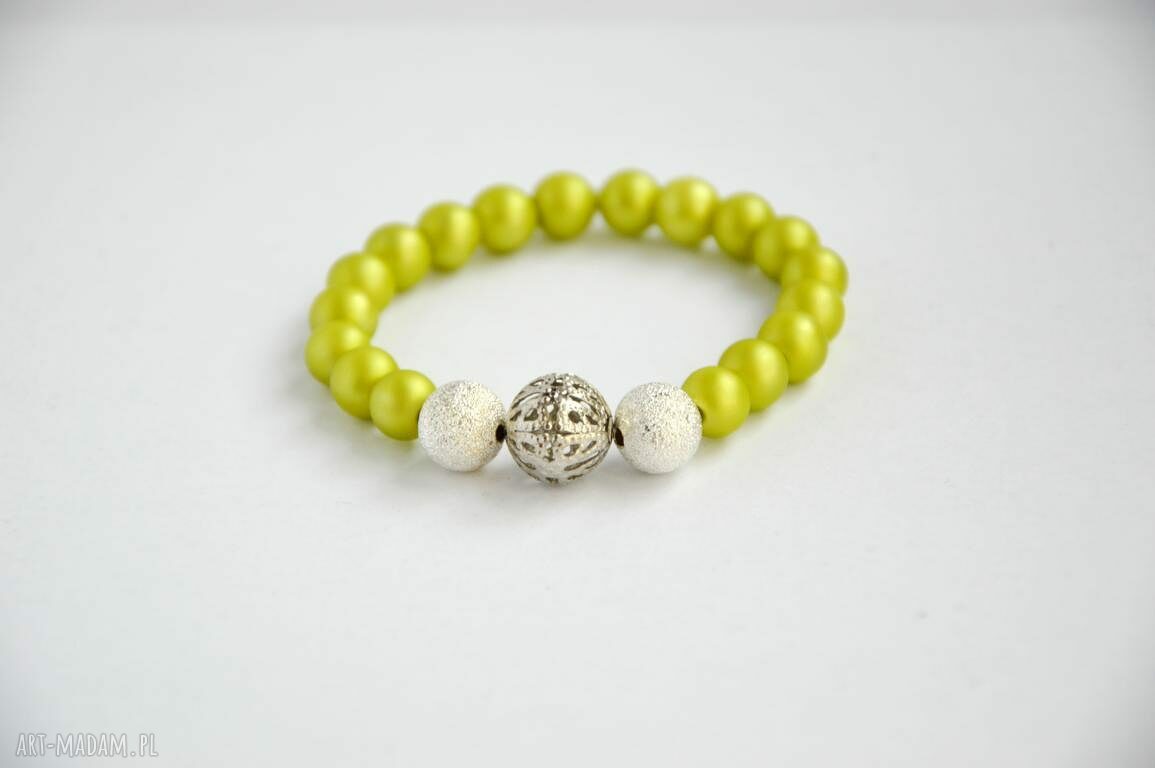 Bracelet by SIS: limonkowe korale