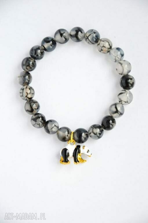 Bracelet by SIS: charmsa panda w agacie