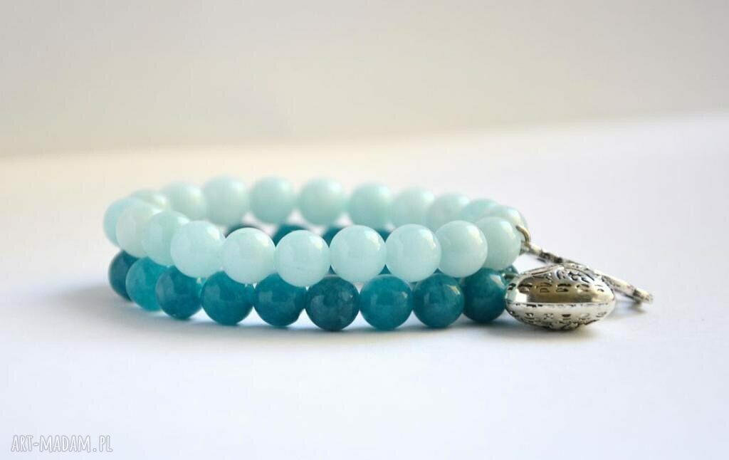 Bracelet by SIS: serce w jadeicie morkim