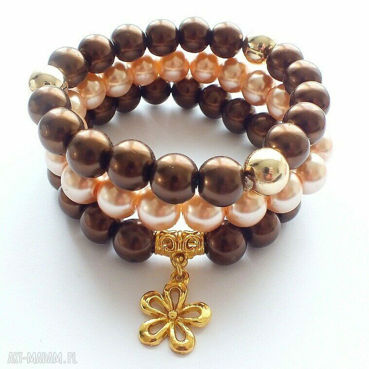 Bransoleta choco&gold flower