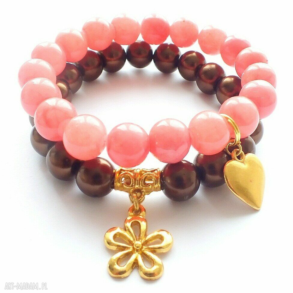 Bransoleta choco&gold flower