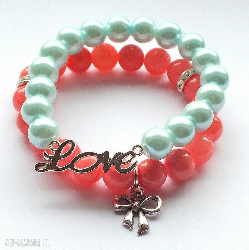 Bransoleta coral jade&bow