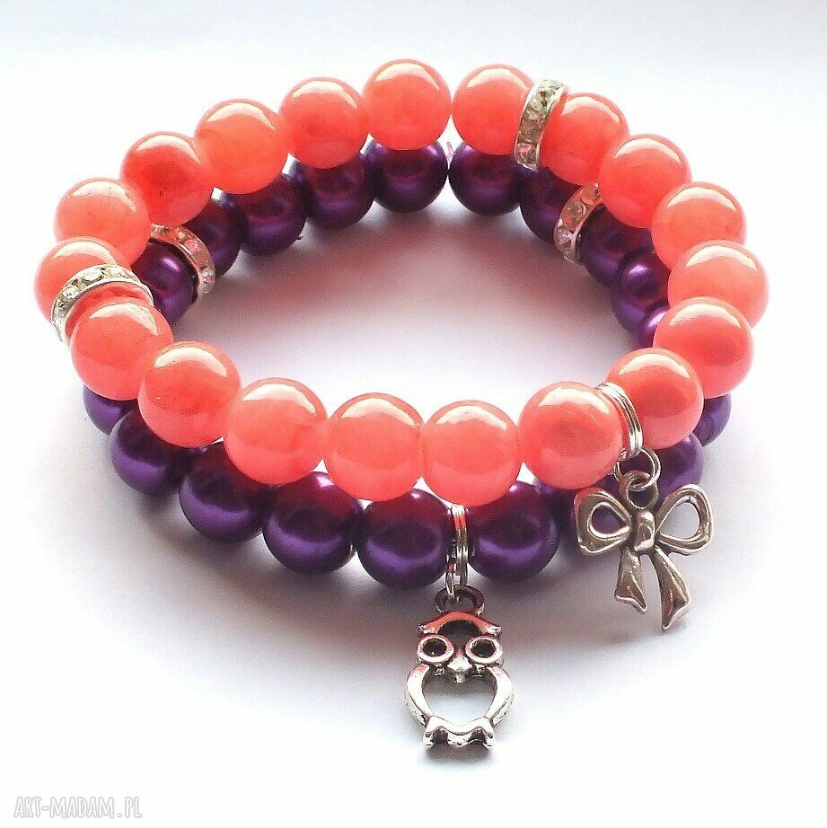 Bransoleta coral jade&bow