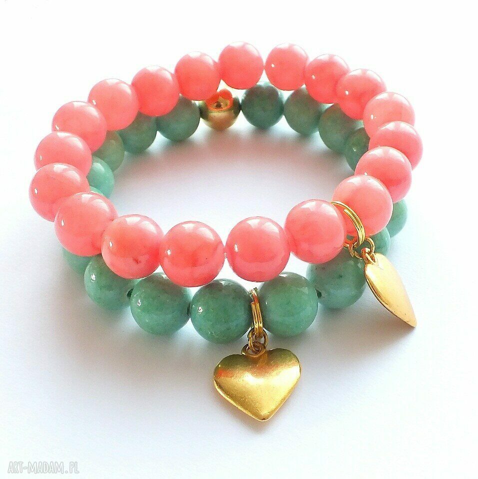 Bransoleta coral jade&heart
