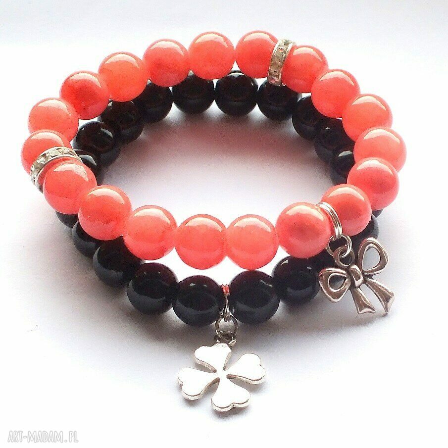 Bransoleta coral jade&bow