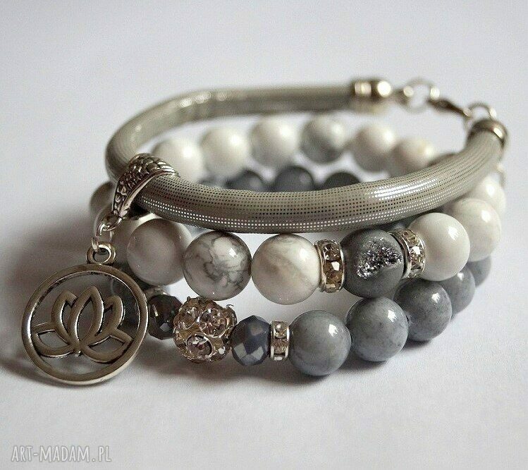 Bransoleta grey&zircons chic