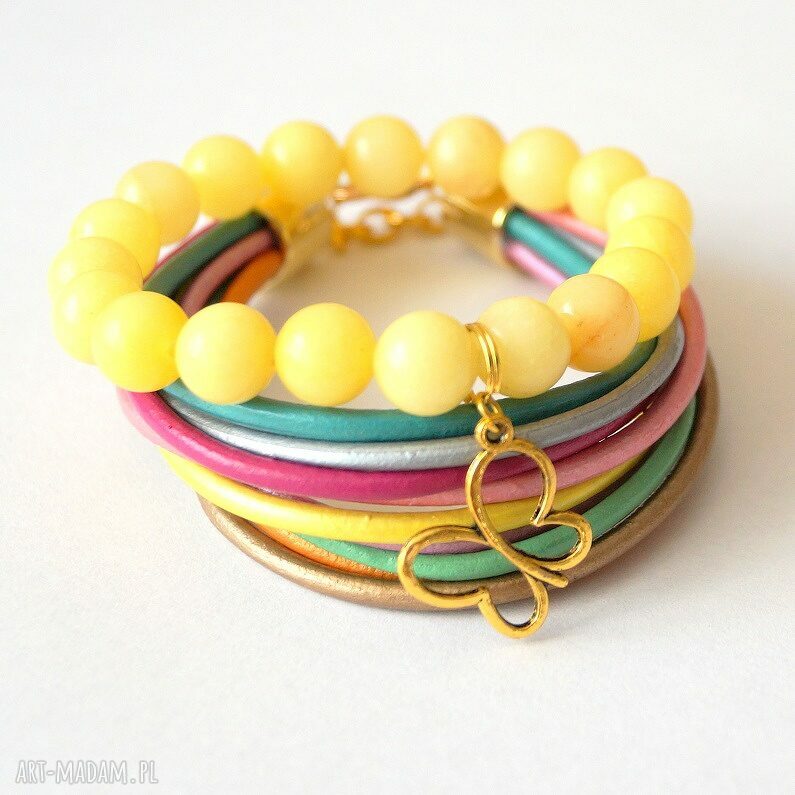 Bransoleta lemon jade&butterfly
