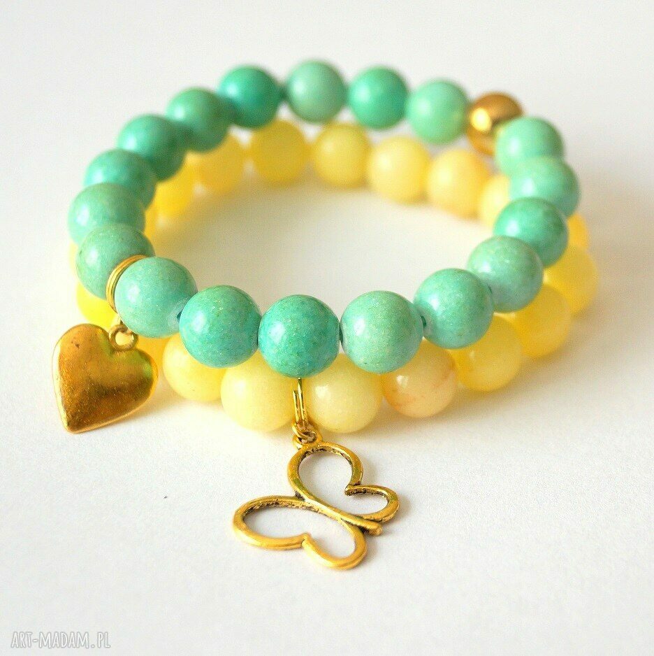 Bransoleta lemon jade&butterfly