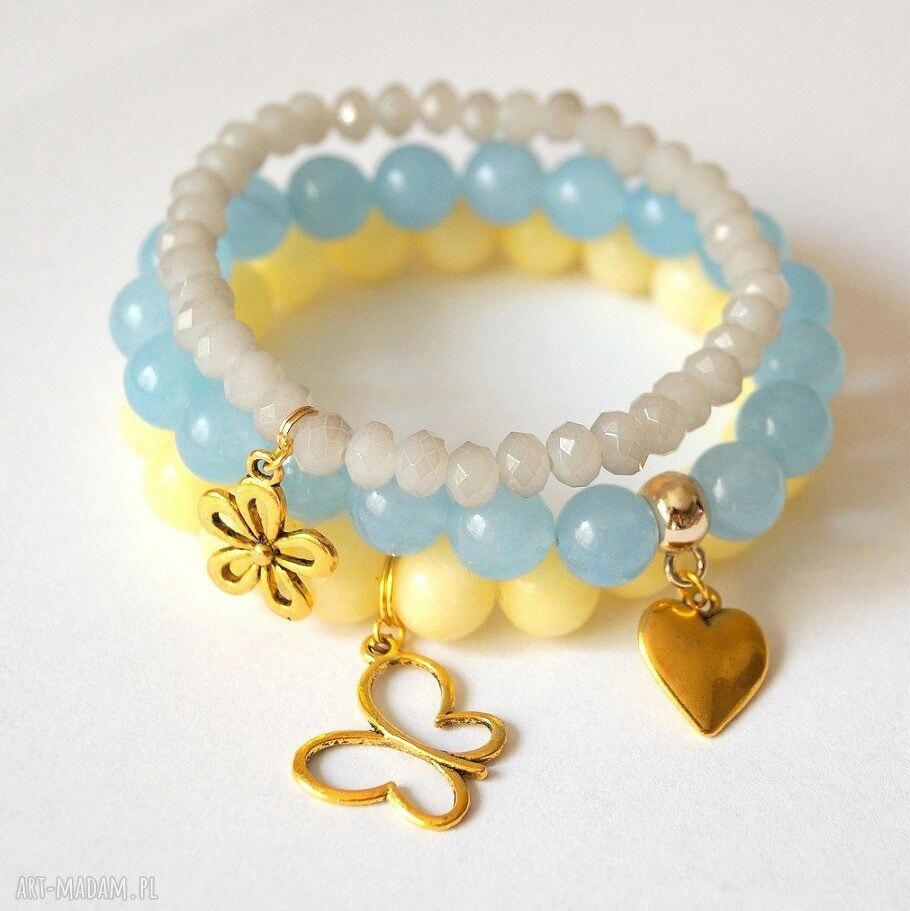 Bransoleta lemon jade&butterfly