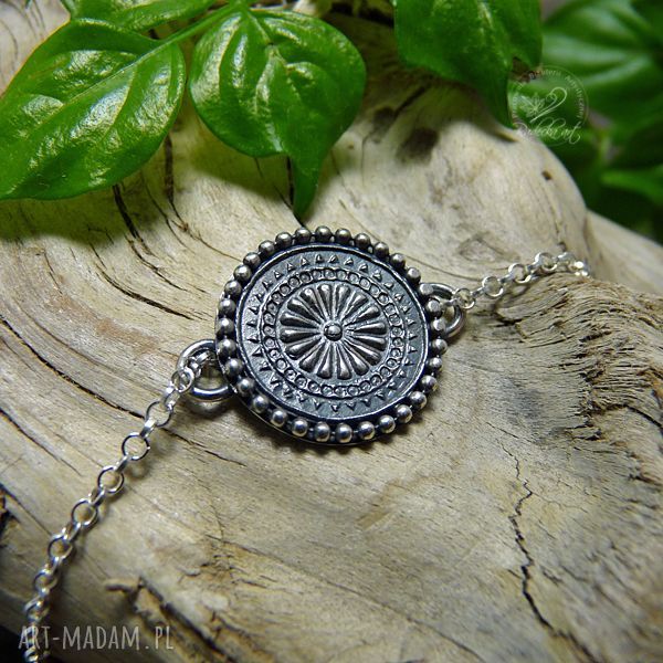Mandala - bransoleta ze srebra 925 i 999 (boho, minimalistyczna)