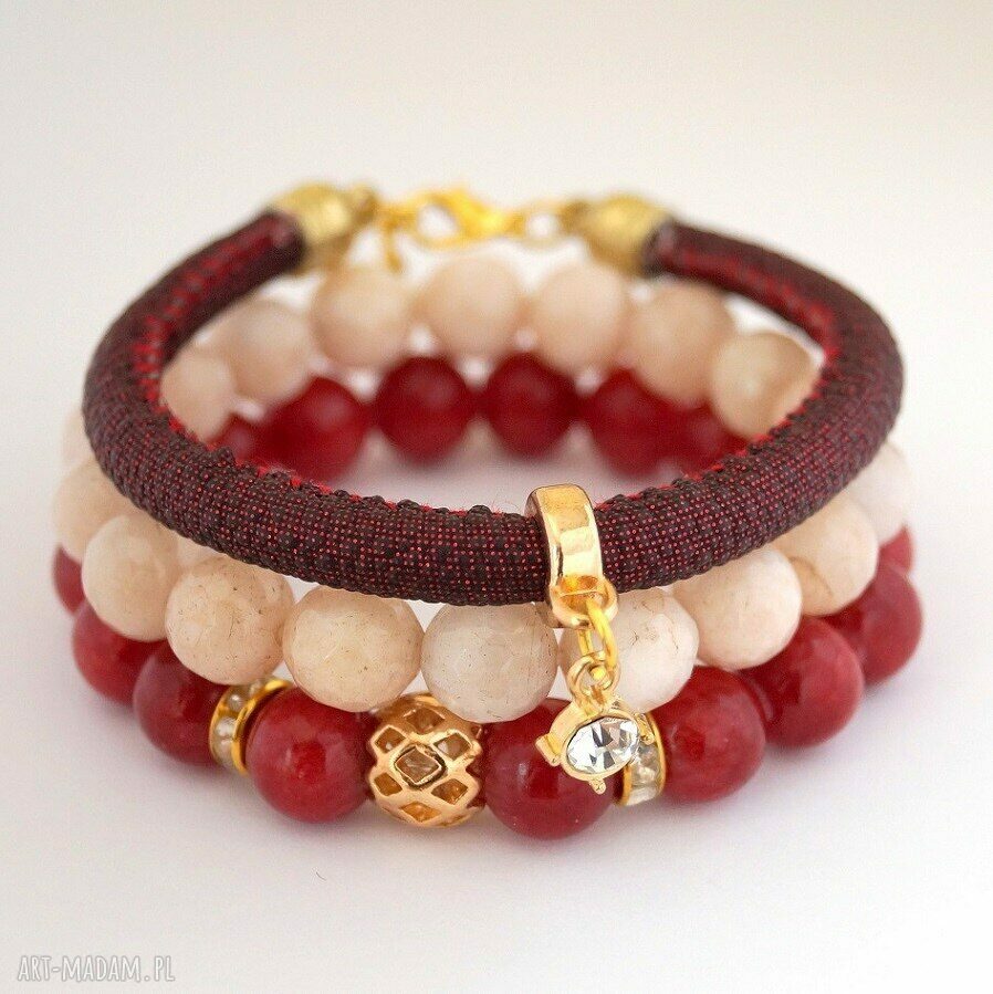 Bransoleta maroon jades&openwork ball