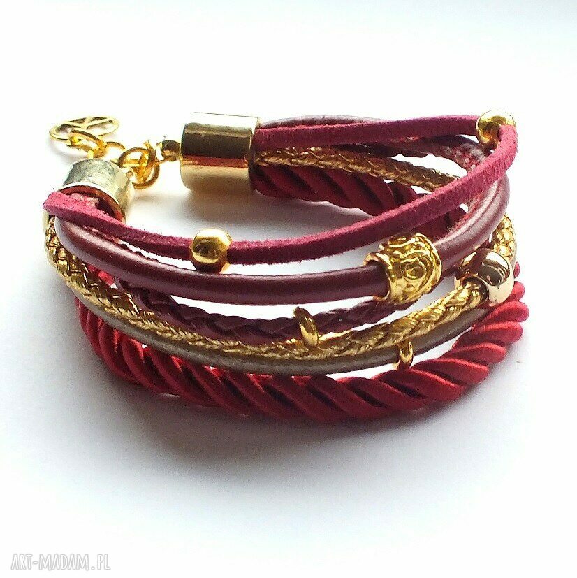 Bransoleta maroon&gold
