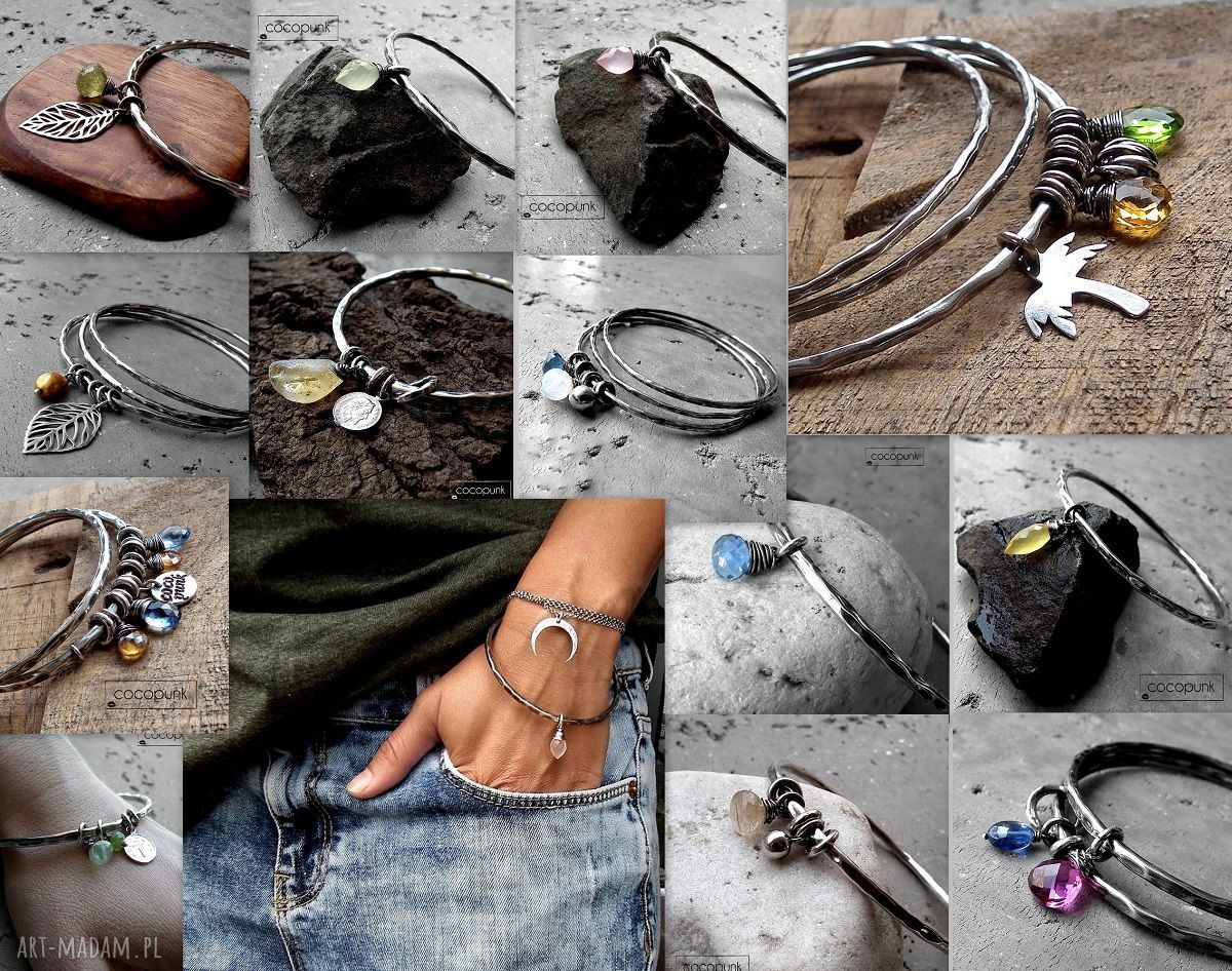 Bransoletka okrągła bangle - gruba ze srebra 925 (handmade)