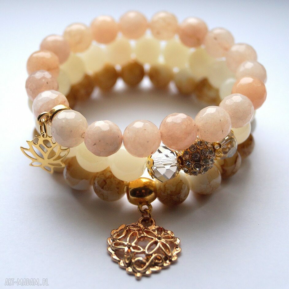 Bransoleta tiger stones&openwork heart