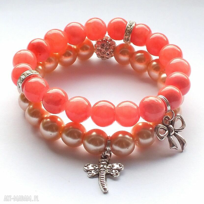 Bransoleta toffee&shamballa&dragonfly
