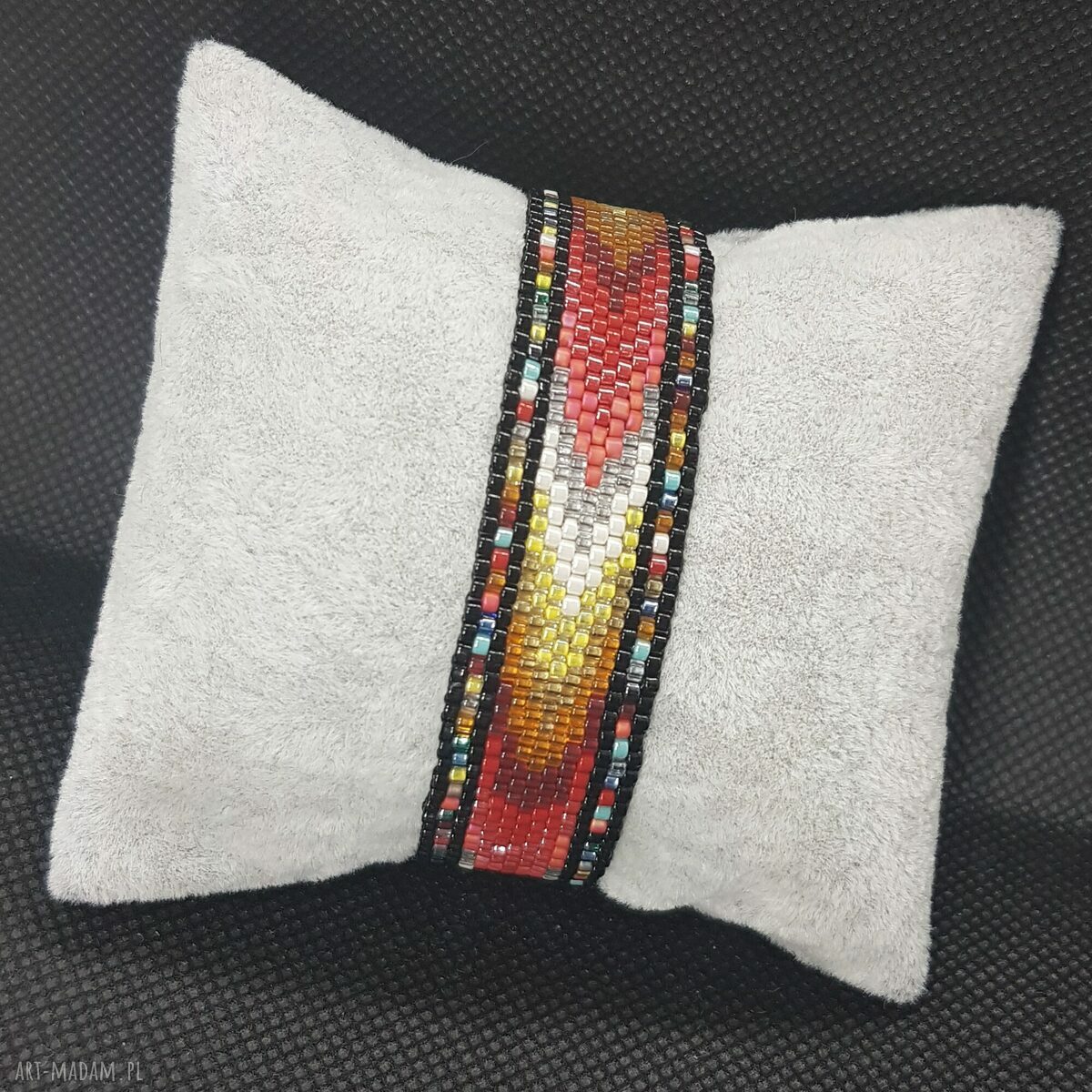 Bransoletka American Native - etno boho z koralików TOHO