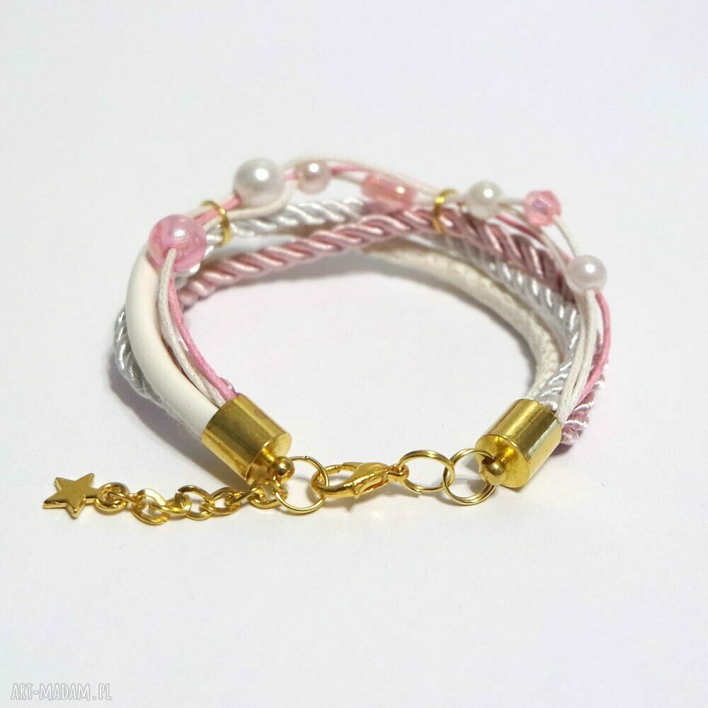 Bransoletka Komunijna Anioł i Gołąbek - rzemienie handmade