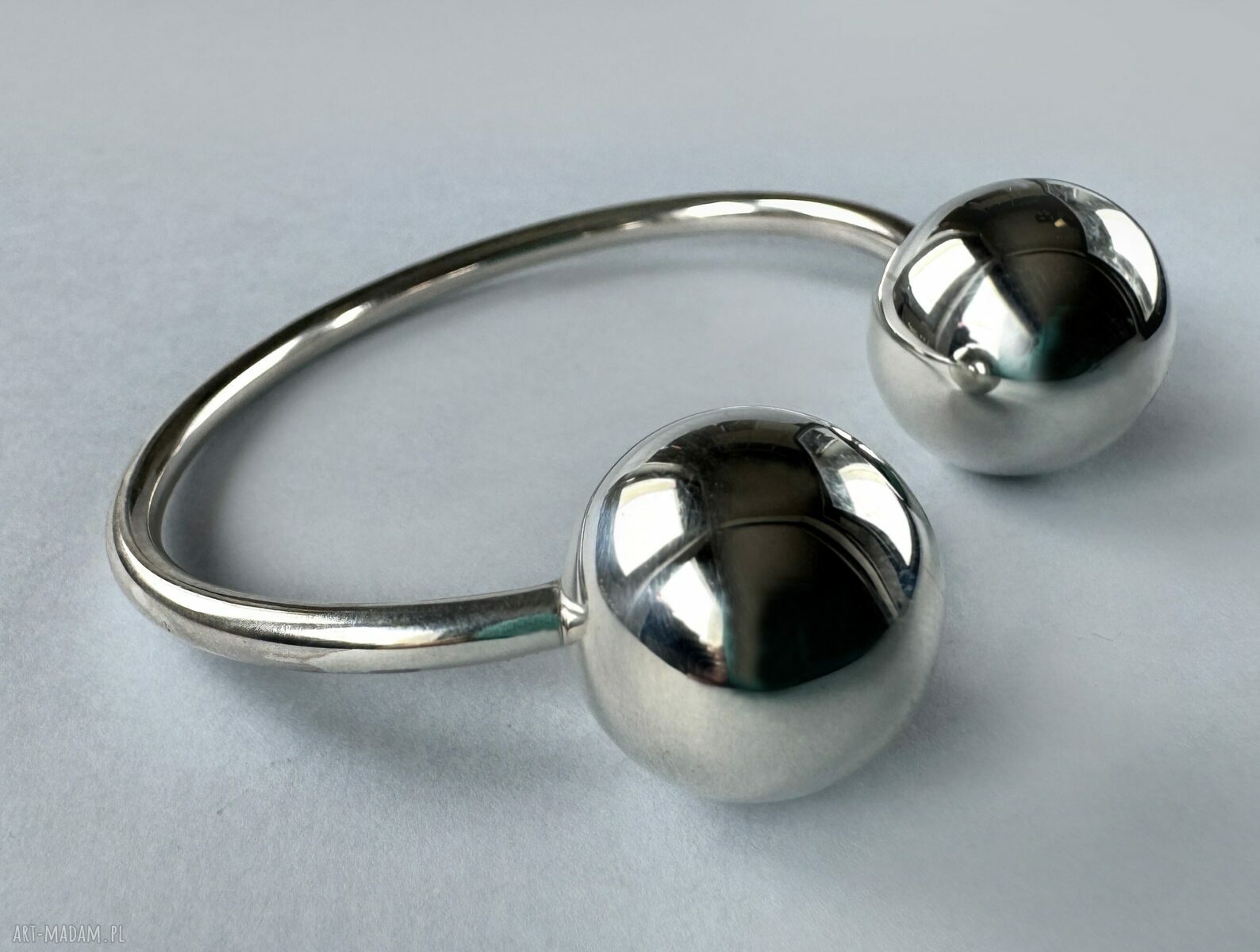 Bransoletka bangle z kulkami 20 mm - srebro 925