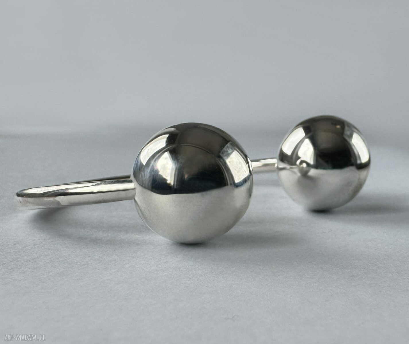Bransoletka bangle z kulkami 20 mm - srebro 925
