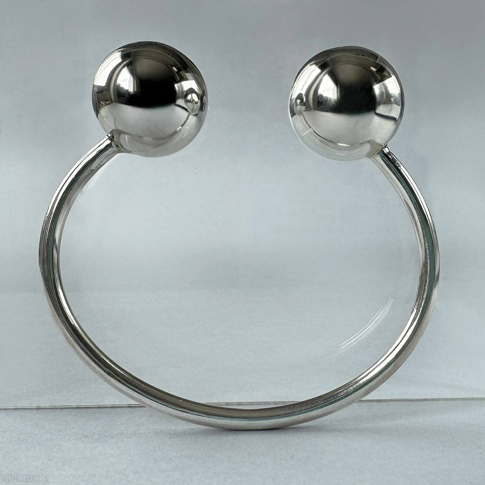 Bransoletka bangle z kulkami 20 mm - srebro 925