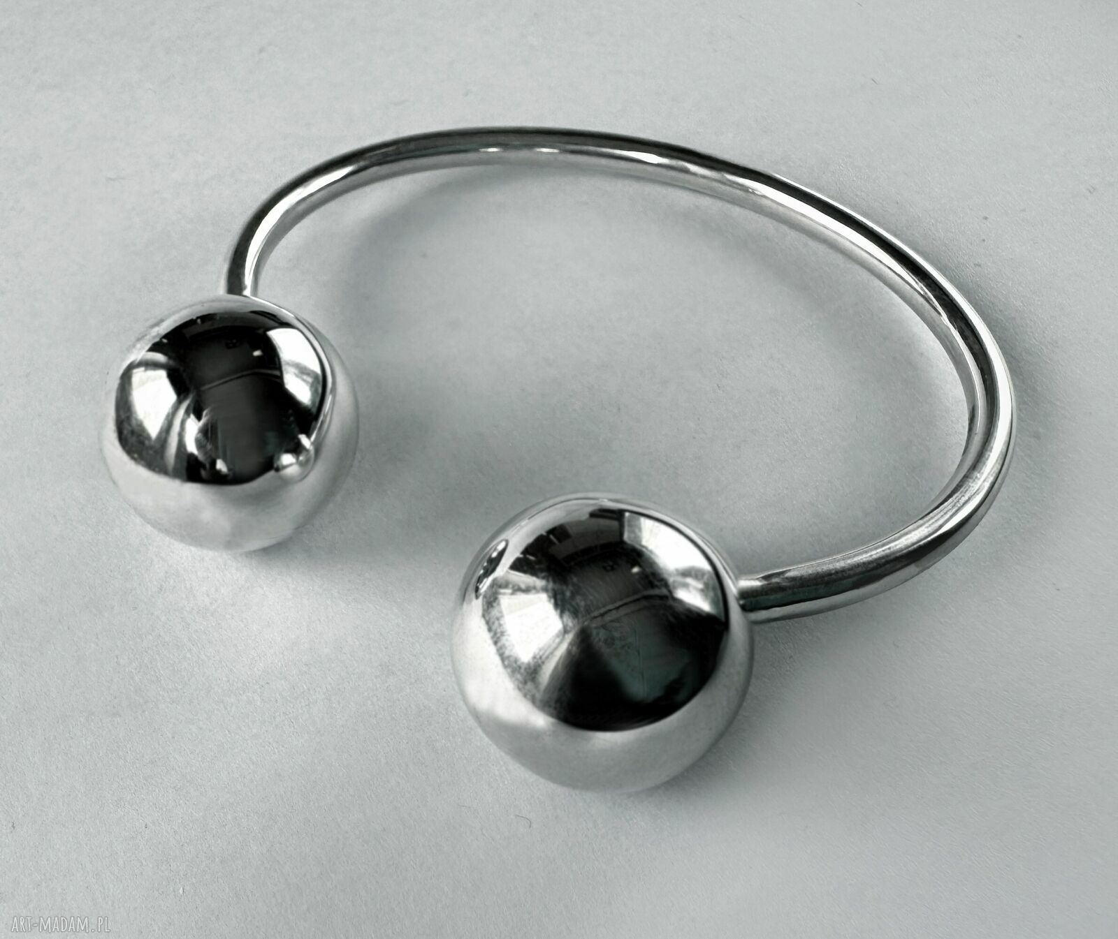 Bransoletka bangle z kulkami 20 mm - srebro 925