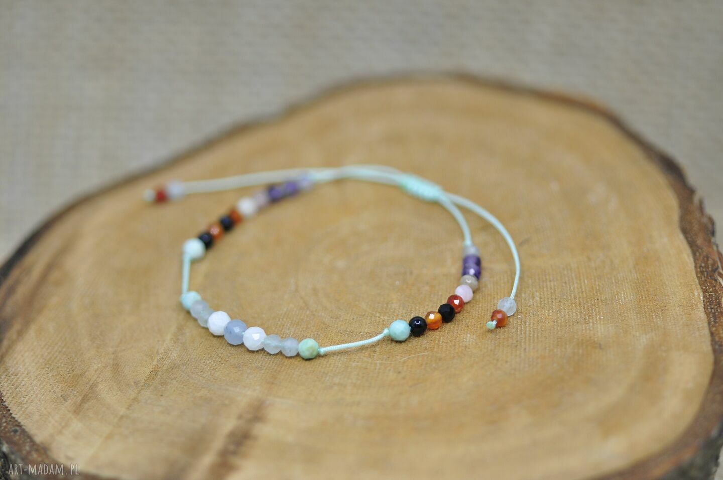 Bransoletka zodiakalna Ryby z kamieniami naturalnymi - handmade