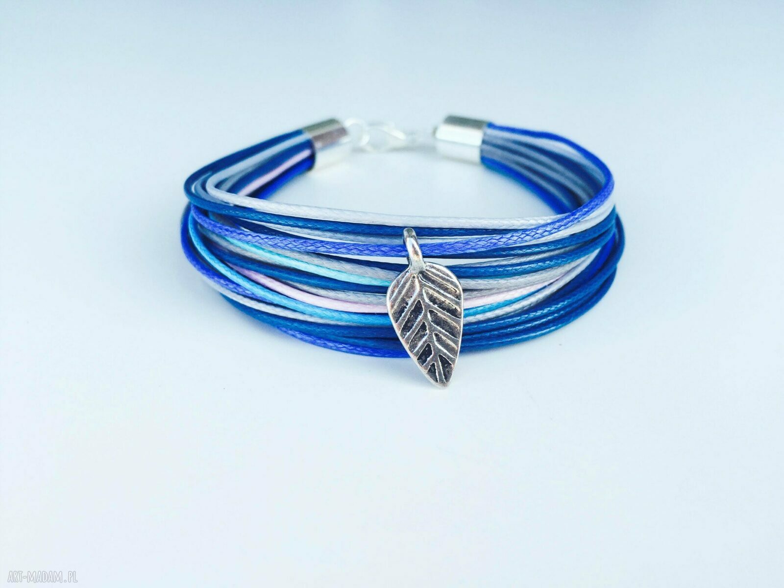 bransoletka blue leaf ręcznie zrobione