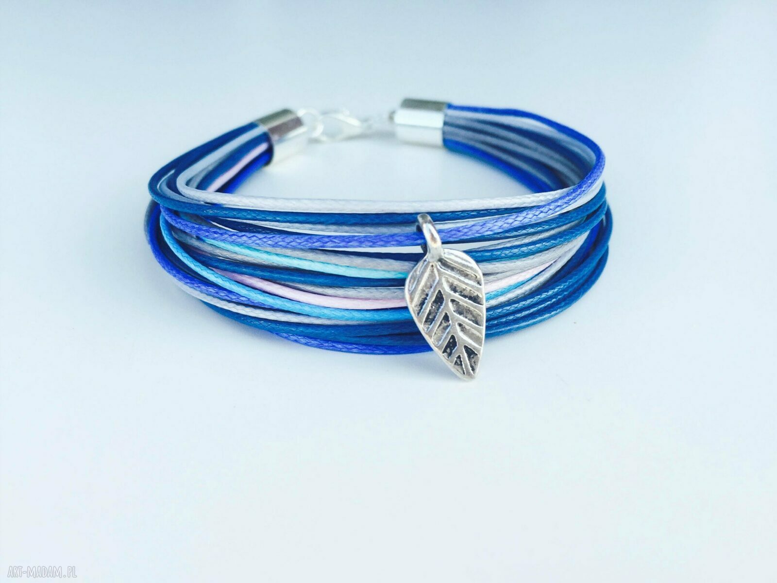 Bransoletka blue leaf niebieska listek listeczek simple wykonana