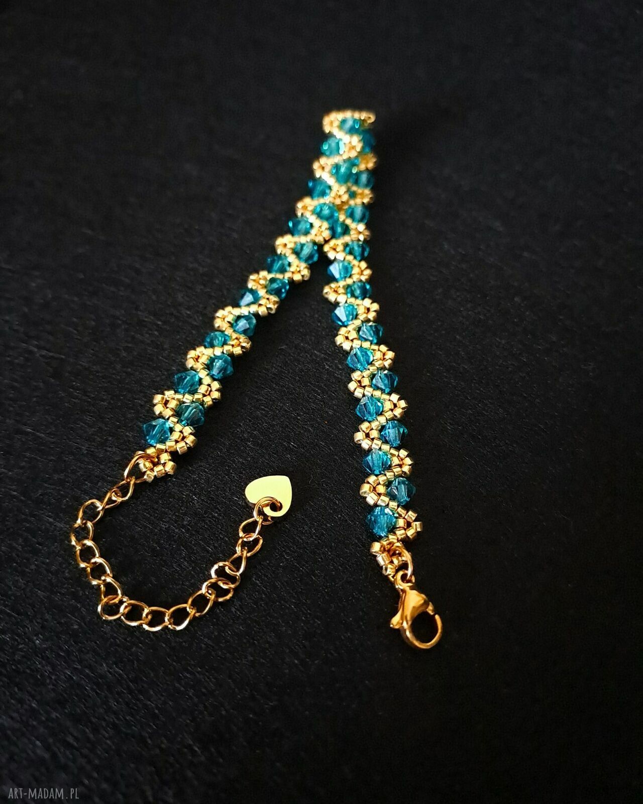 Bransoletka Blue Zircon z kryształków Preciosa i koralików Miyuki