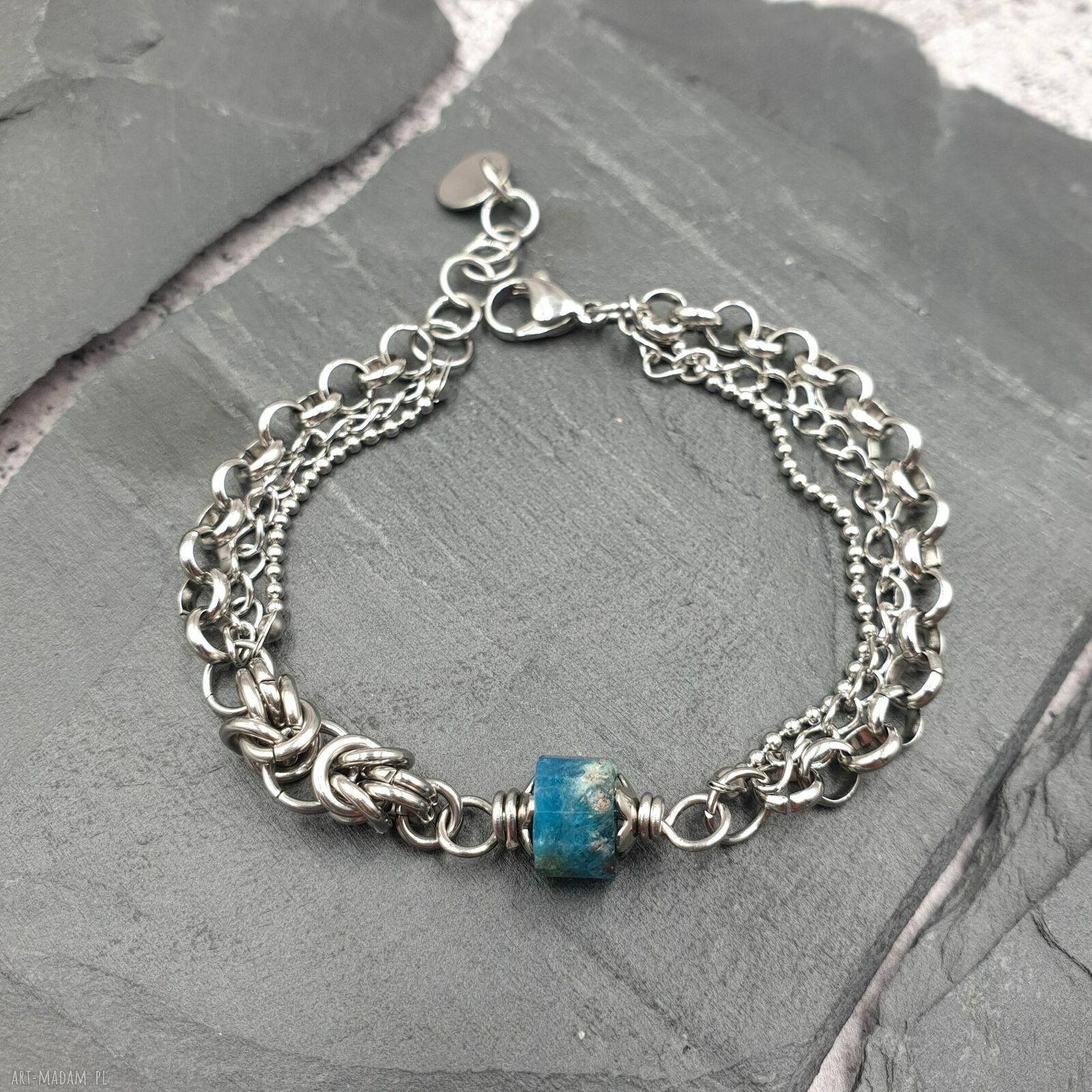 Omnis Lapis - bransoletka chainmaille z apatytem