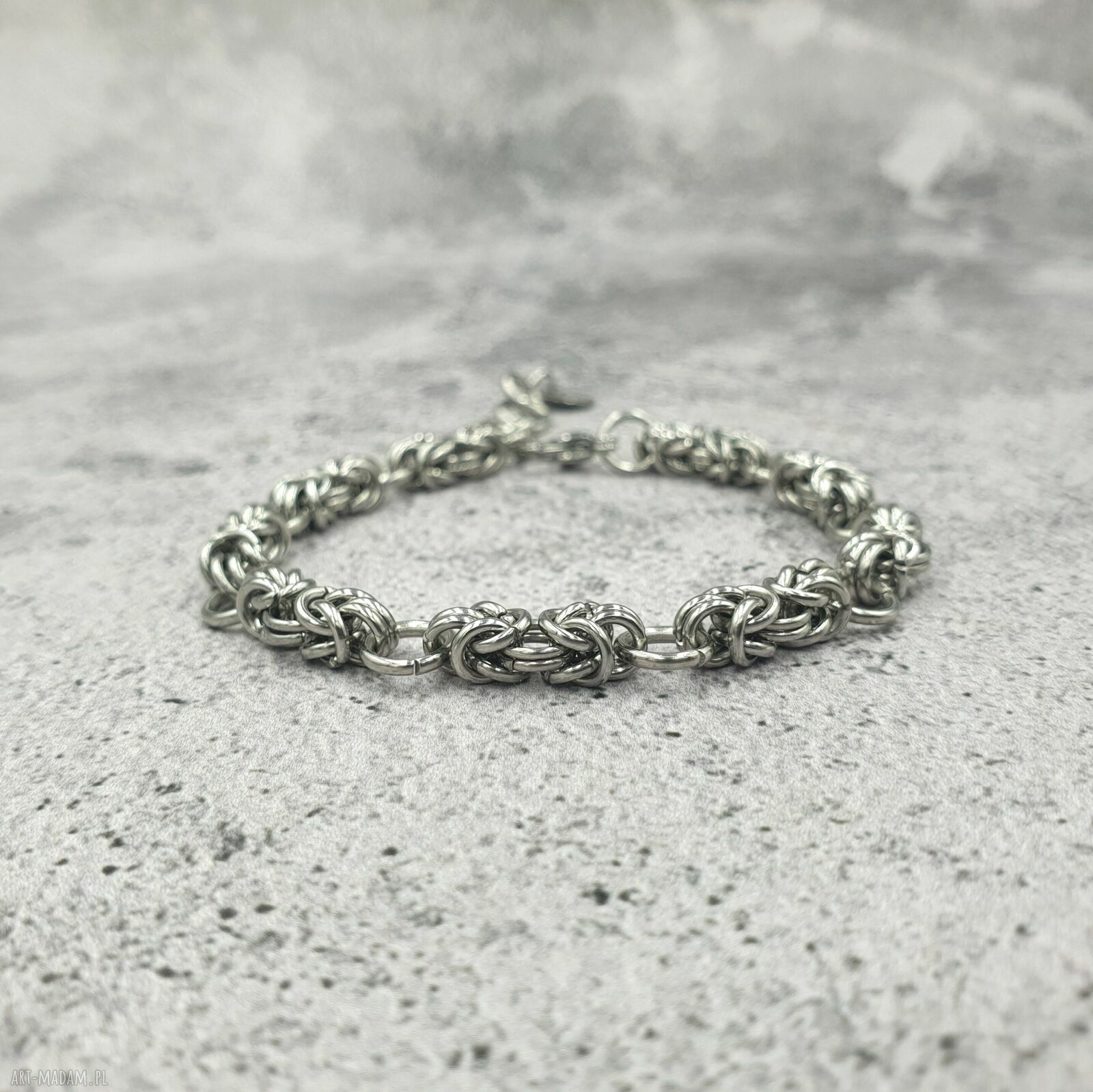 Bransoletka chainmaille ze stali szlachetnej Omnis Lapis (18+2 cm)