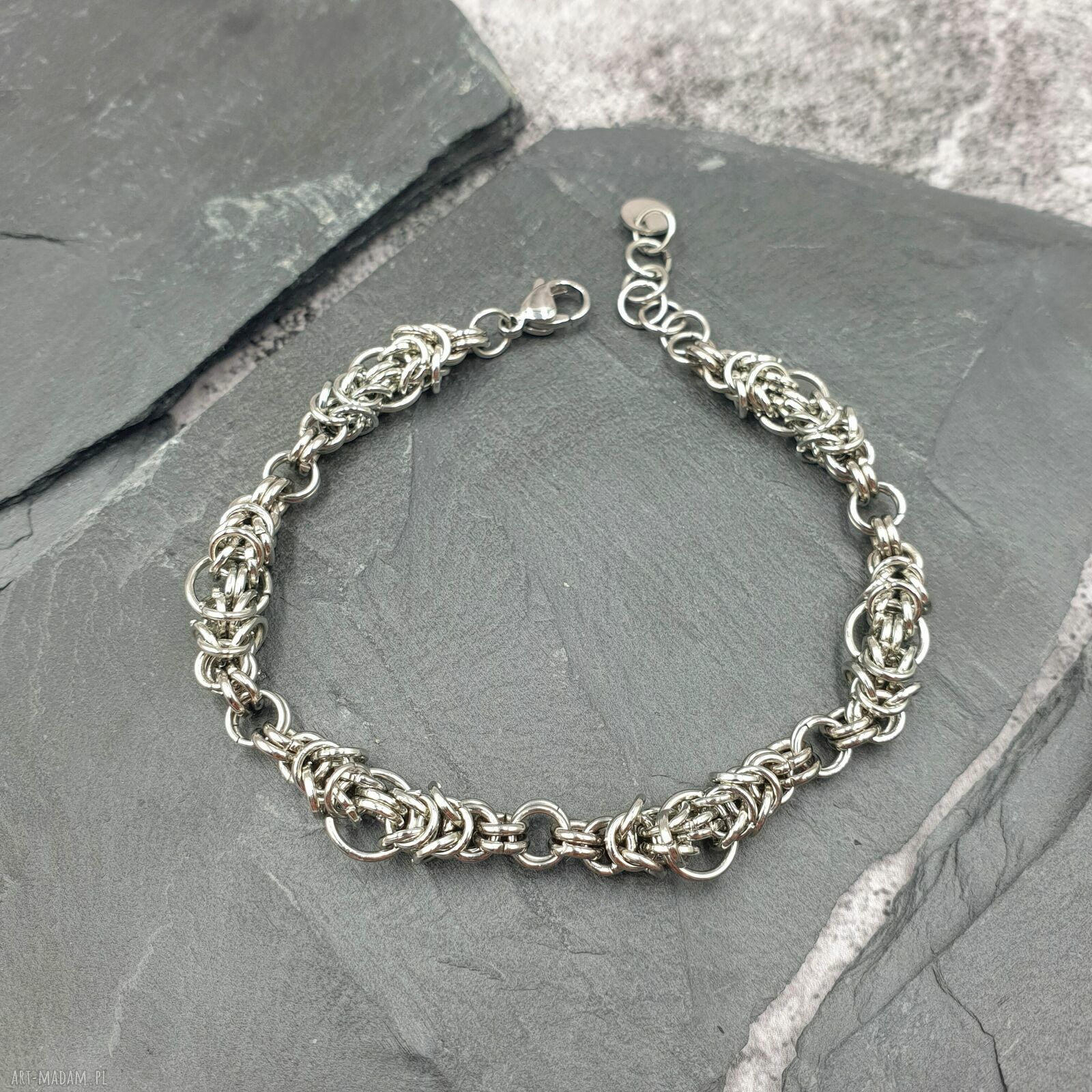 Bransoletka chainmaille ze stali szlachetnej - łańcuch 3