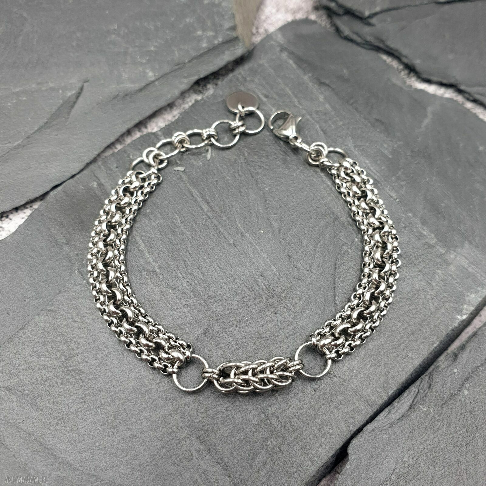 Bransoletka chainmaille - łańcuchy ze stali szlachetnej