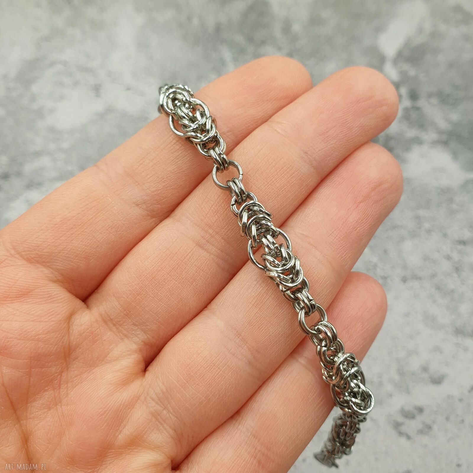 Bransoletka chainmaille ze stali szlachetnej - łańcuch 3
