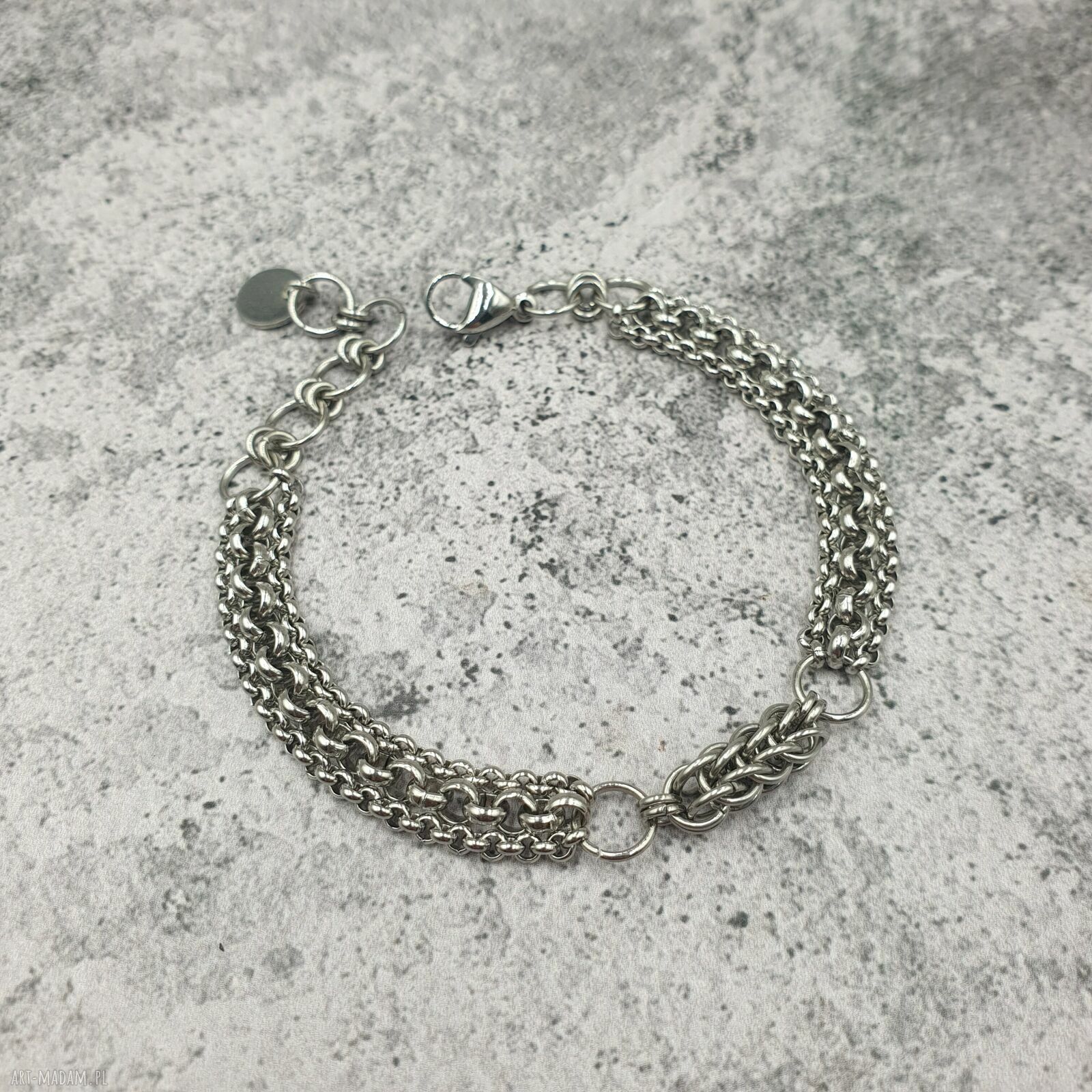 Bransoletka chainmaille - łańcuchy ze stali szlachetnej