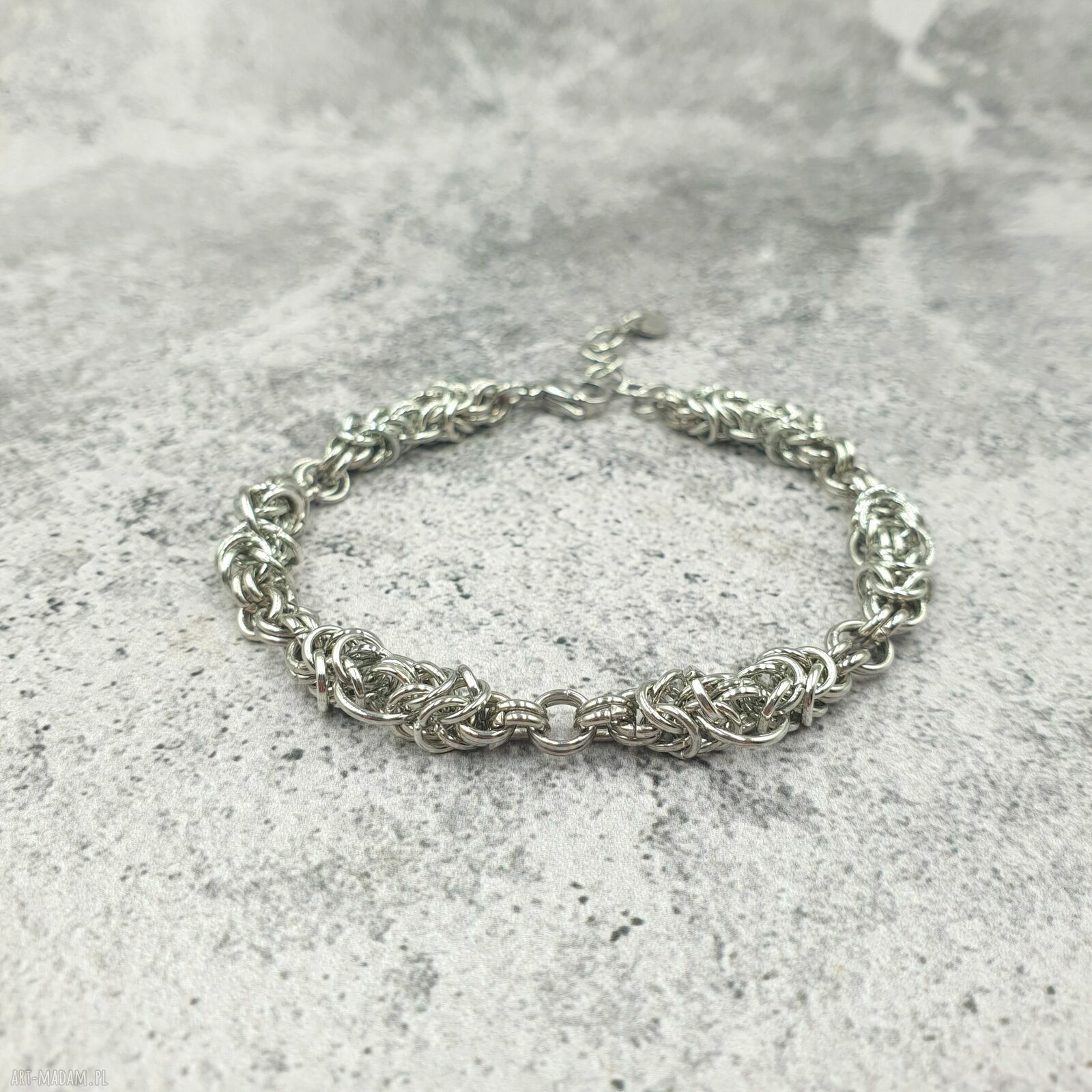 Bransoletka chainmaille ze stali szlachetnej - łańcuch 3