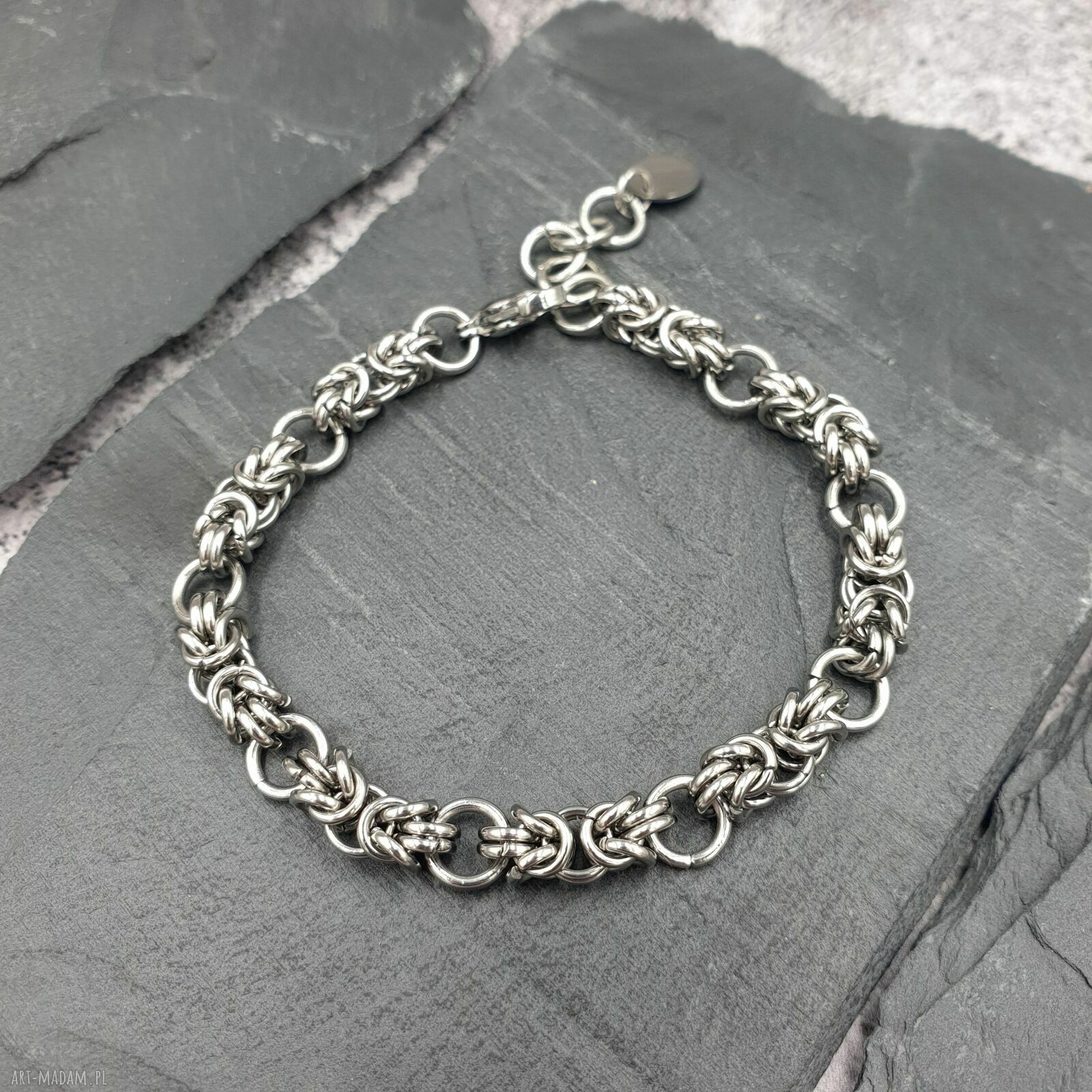 Bransoletka chainmaille ze stali szlachetnej Omnis Lapis 182 cm