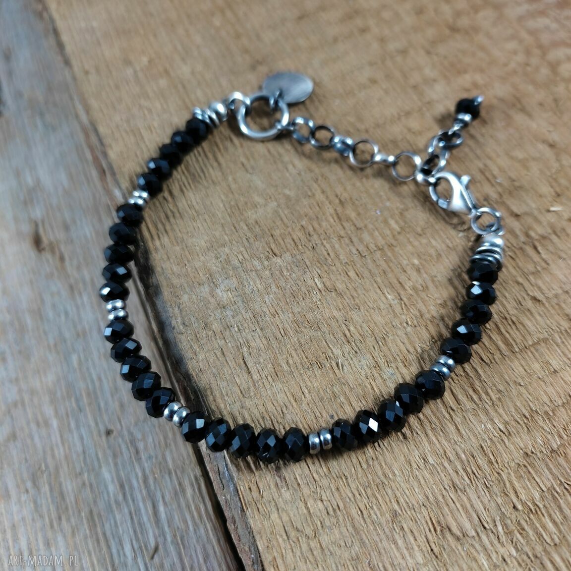 Delikatna bransoletka z spinelem - srebro 925