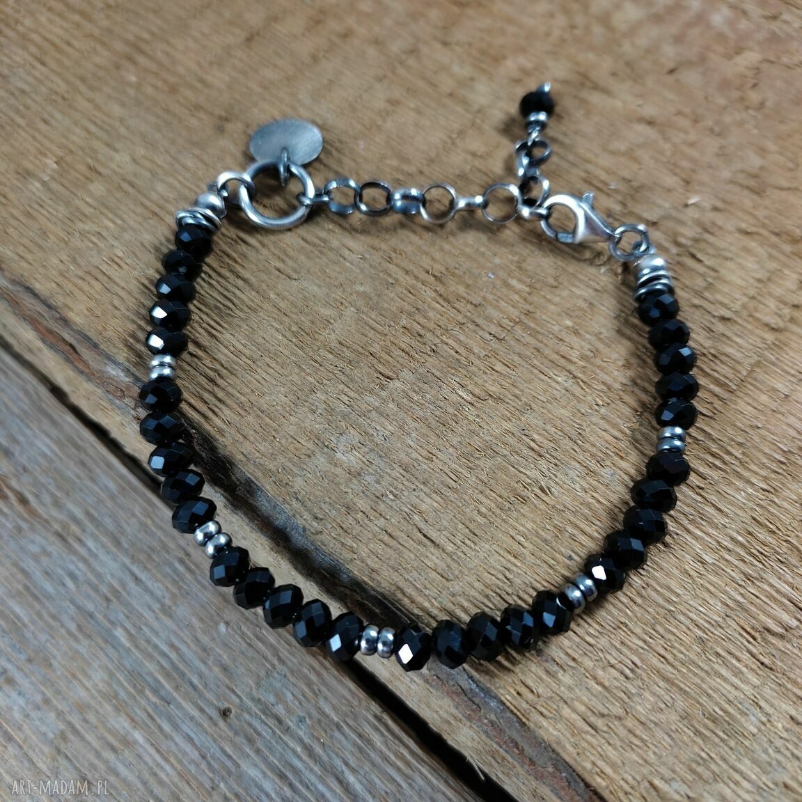 Delikatna bransoletka z spinelem - srebro 925