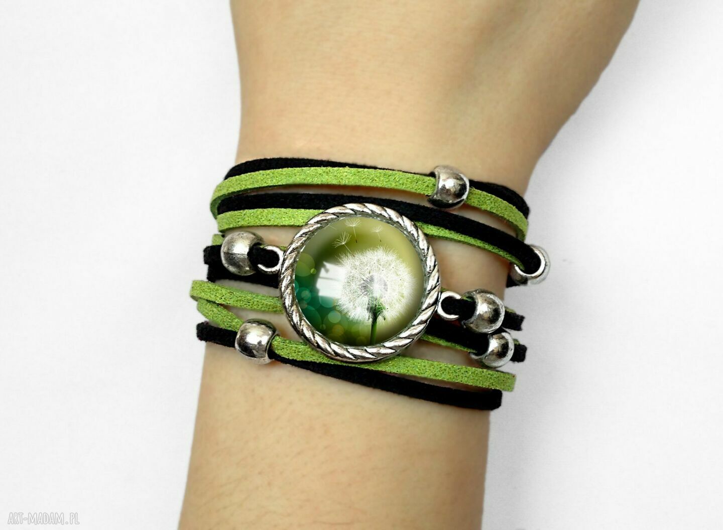 Bransoletka dmuchawiec lato regulowana rzemieniu dmuchawce