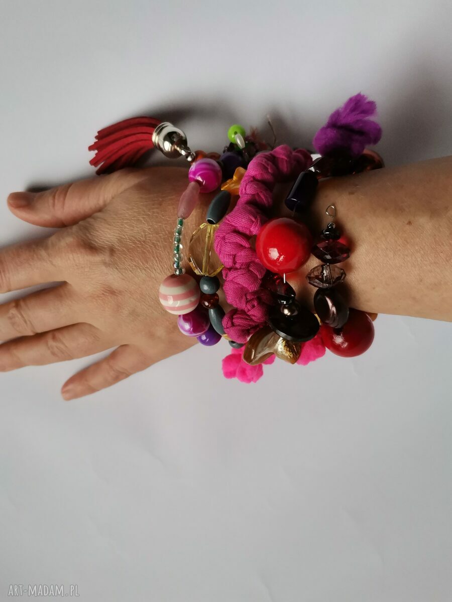 Bransoletka drut pamięciowy bardzo duża i bogata - boho etno folk