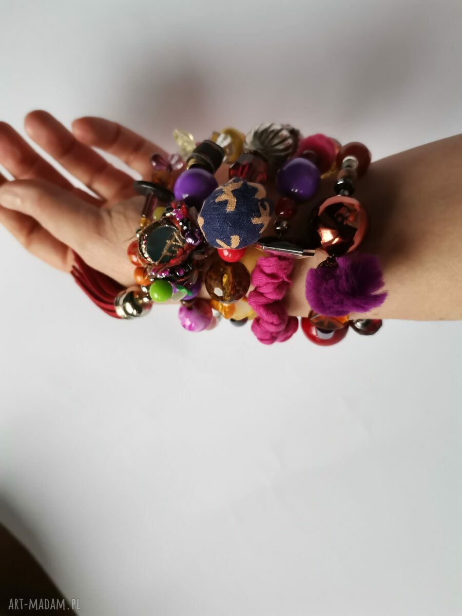 Bransoletka drut pamięciowy bardzo duża i bogata - boho etno folk
