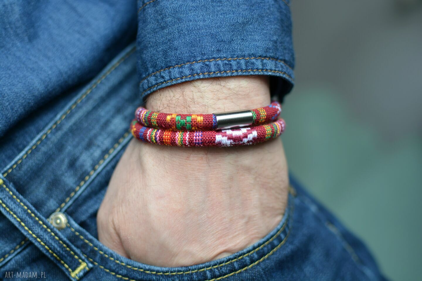 Bransoletka męska Boho Aztekoo Duo Satin Steel - stal szlachetna