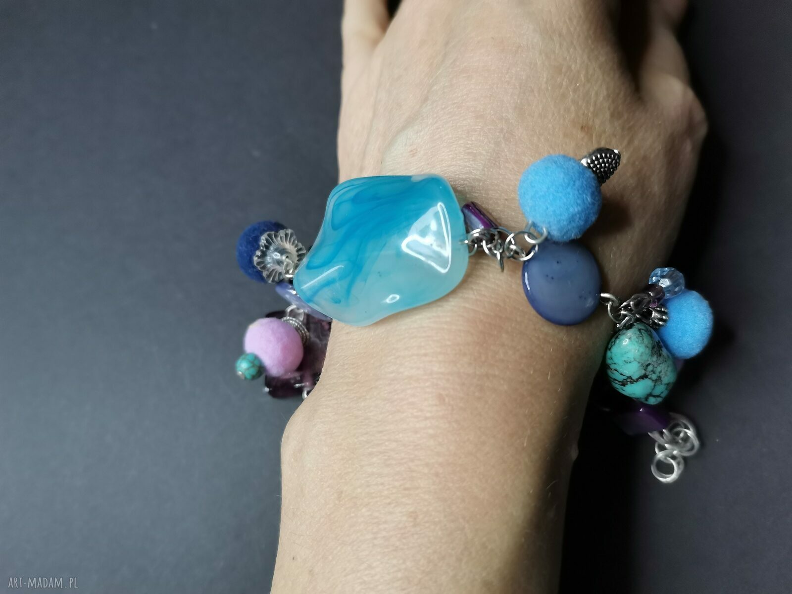 Boho etno bransoletka na Walentynki - folk Orient, rozmiar uniwersalny box x1