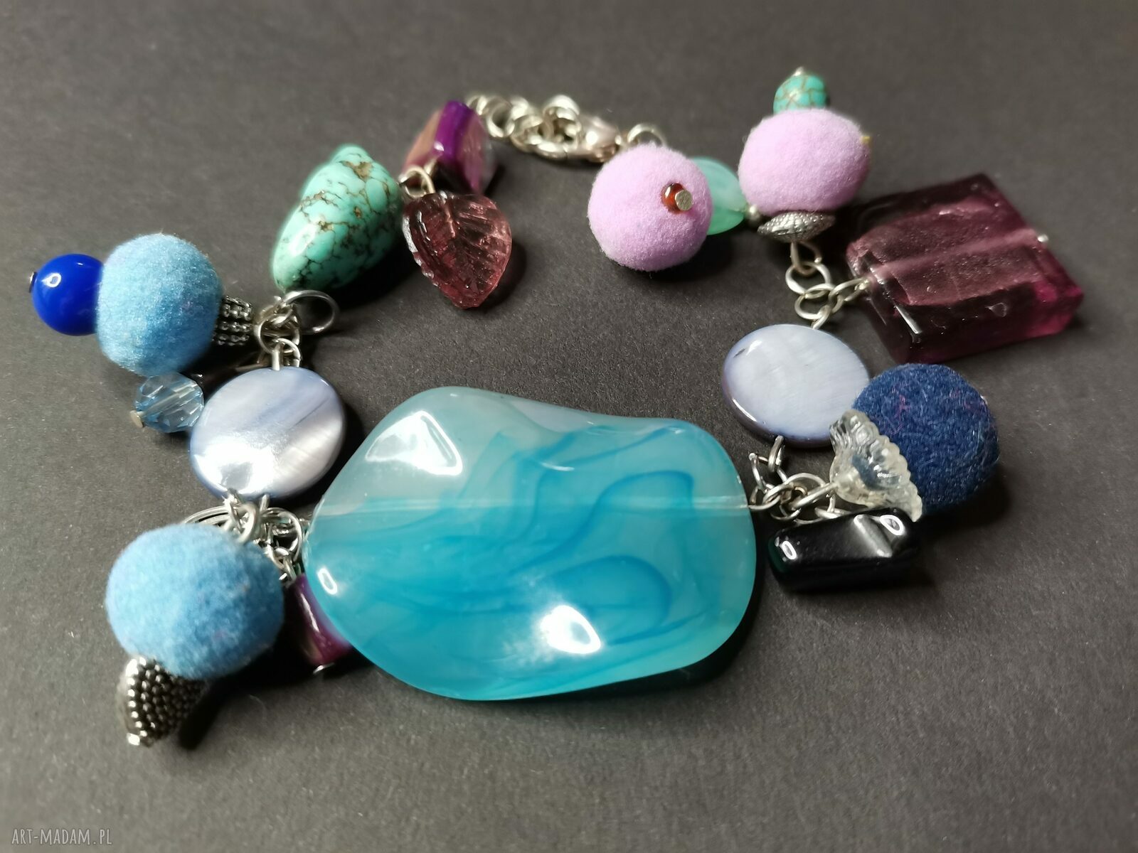 Boho etno bransoletka na Walentynki - folk Orient, rozmiar uniwersalny box x1