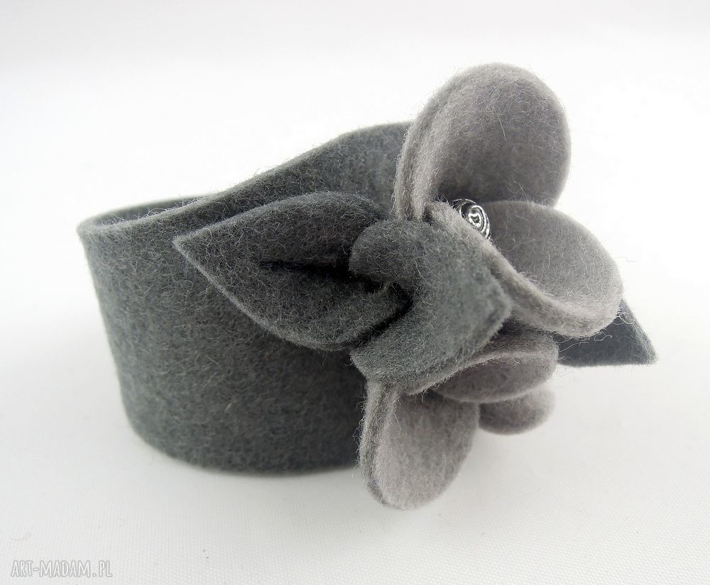 Bransoletka Filcowa Dwa Odcienie Szarości Hand Made