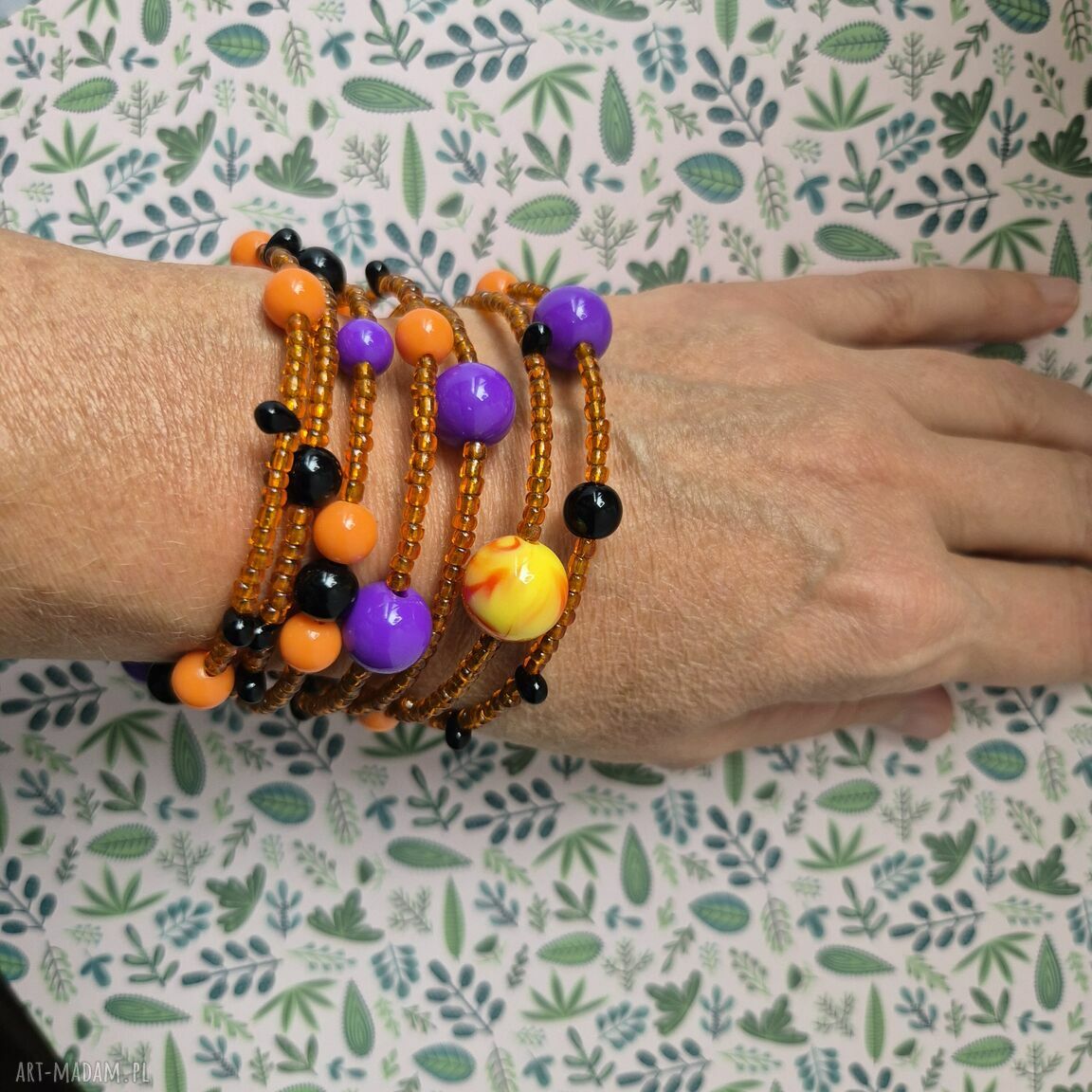 Kolorowa bransoletka folk handmade boho - rozmiar uniwersalny