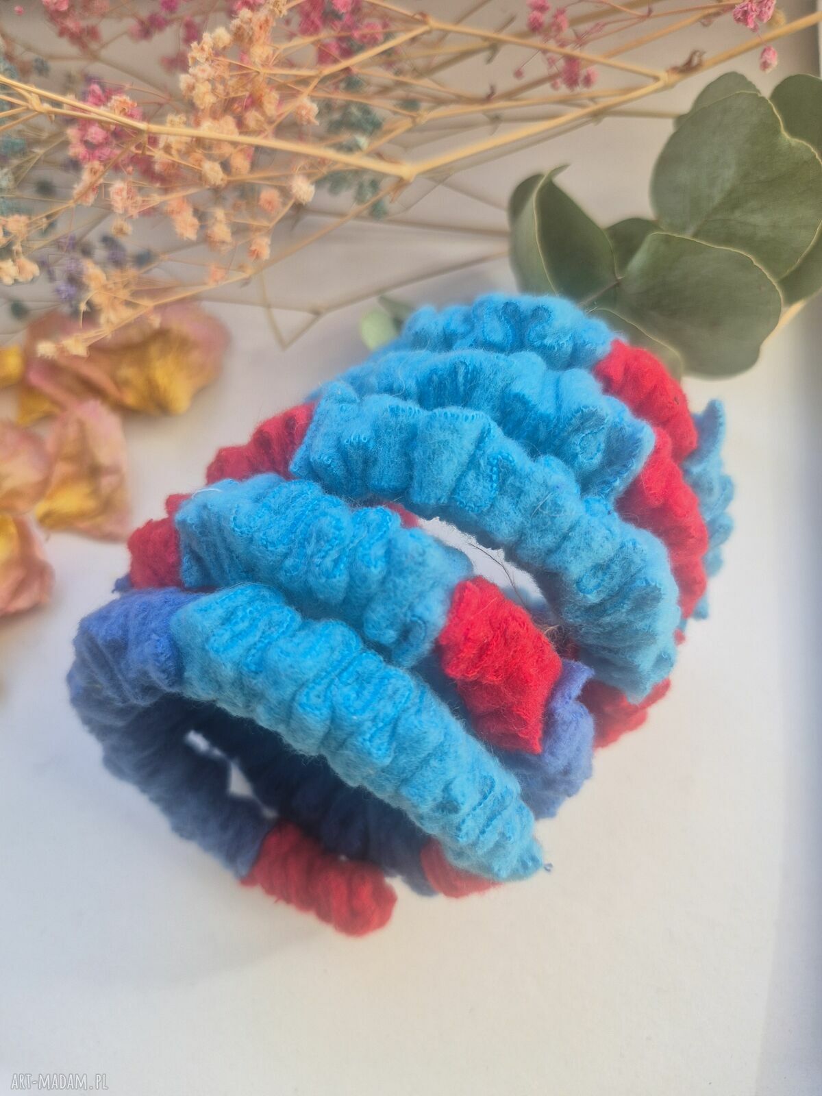 Bransoletka handmade uniwersalna duża materiałowa Energetyczna Box X1